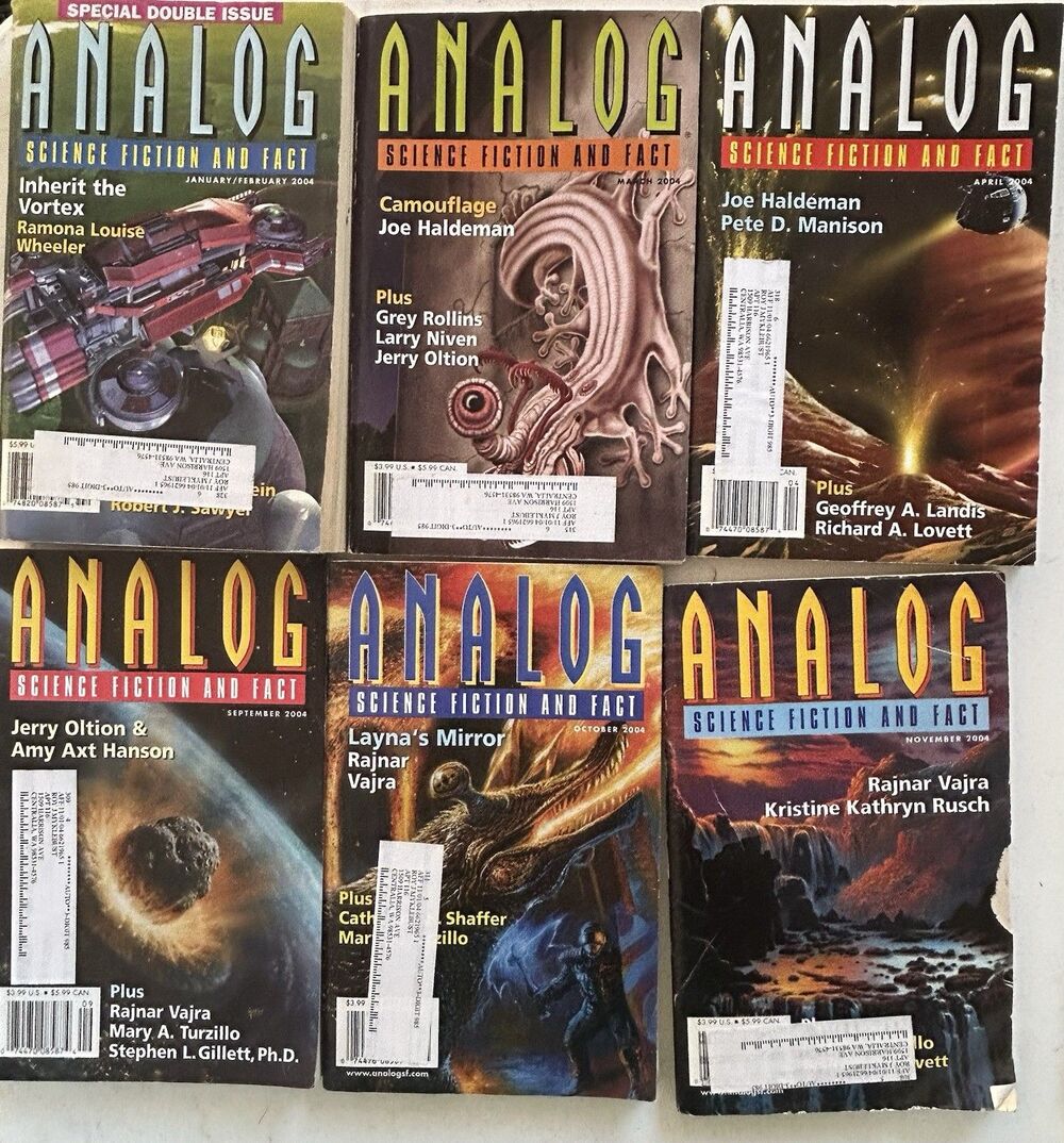 Analog Science Fiction Science Fact Lot of 10 Magazines Jan-Dec 2004